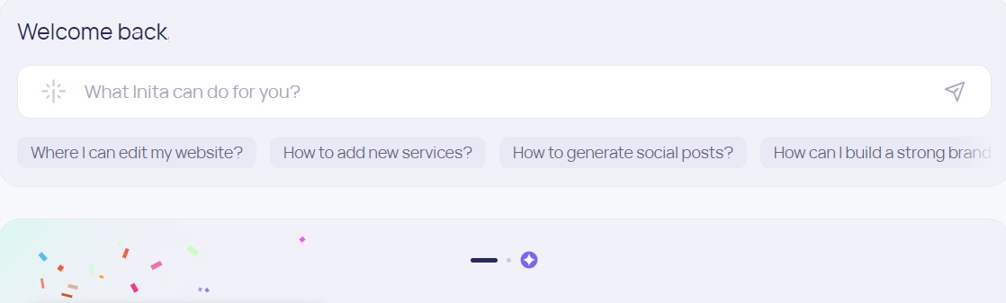 Inita's prompt field for your business queries
